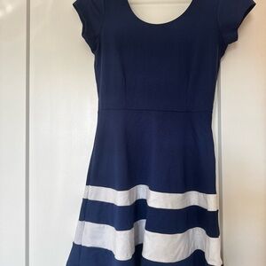 Navy and White Striped Dress